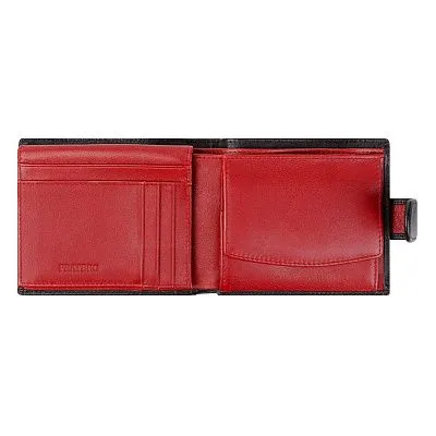 Кошелек уни PR-23923 черн/красный натуральная кожа