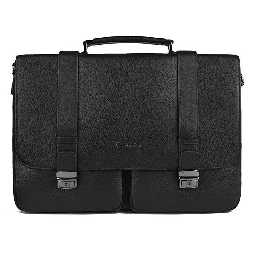 Портфель HT-9367-1 черный нат.кожа