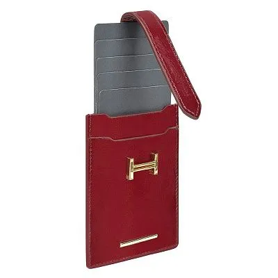 Карточница PR-26113A бордо лак натуральная кожа