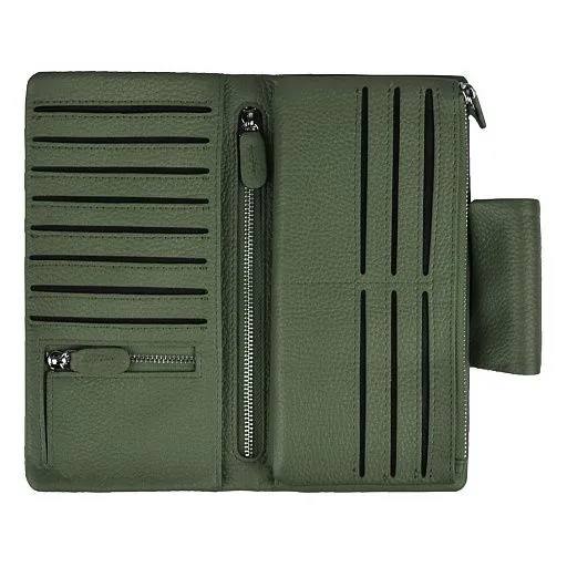 Кошелек жен MO-3046-1 оливка нат.кожа