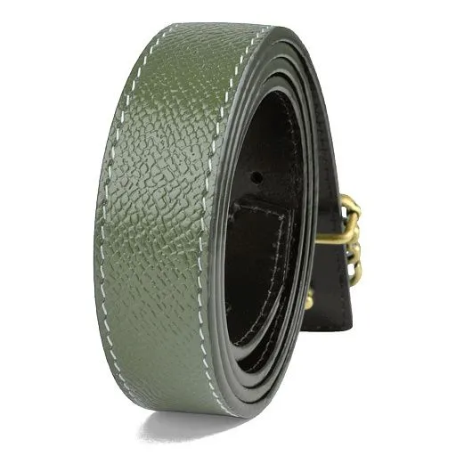 Ремень W-40073-2.3 олив/черн. нат.кожа