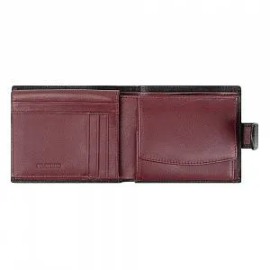 Кошелек PR-23923 черн/борд. натуральная кожа