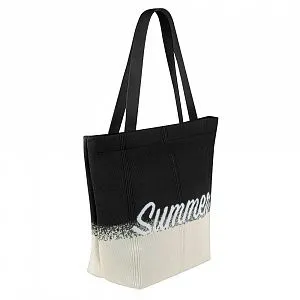 Сумка шоппер BG-580 черная трикотаж Summer